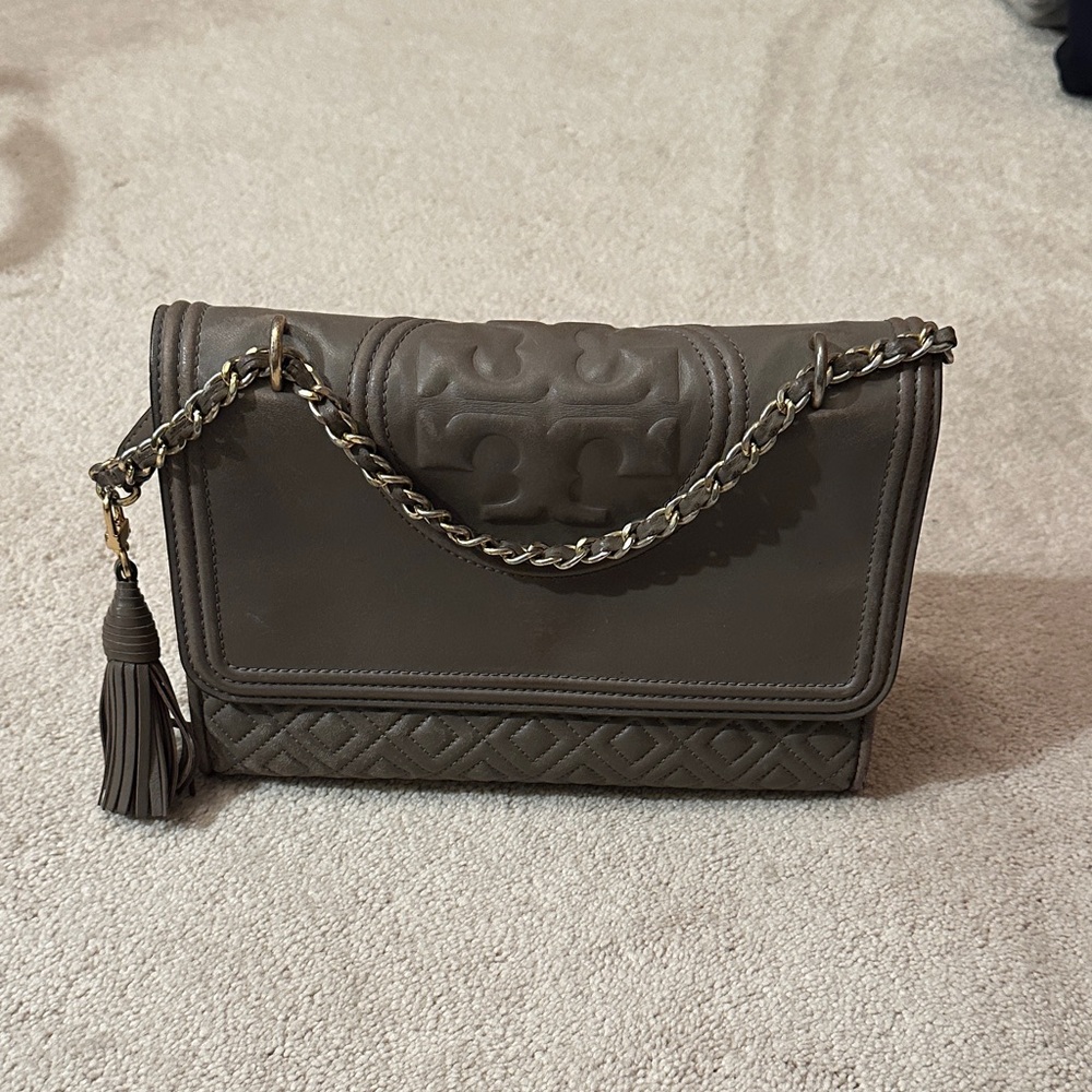 Tory Burch Gray Shoulder Bag